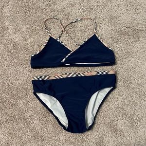 Burberry Girls Crosby Cross-Back Two-Piece Swimsuit
